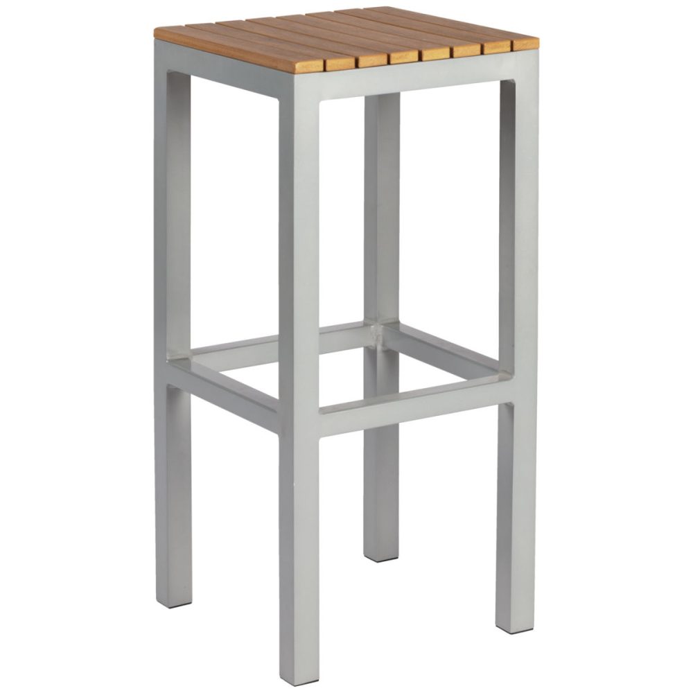 PULSIVA Outdoor-Barhocker  Resistance; 35x35x75 cm (BxTxH); Sitz braun, Gestell grau; 2 Stück / Pack