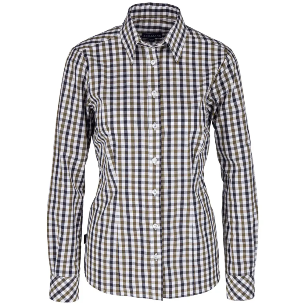 JOBELINE Damenbluse Bailey Langarm; Kleidergrösse 34; schwarz/weiss/braun