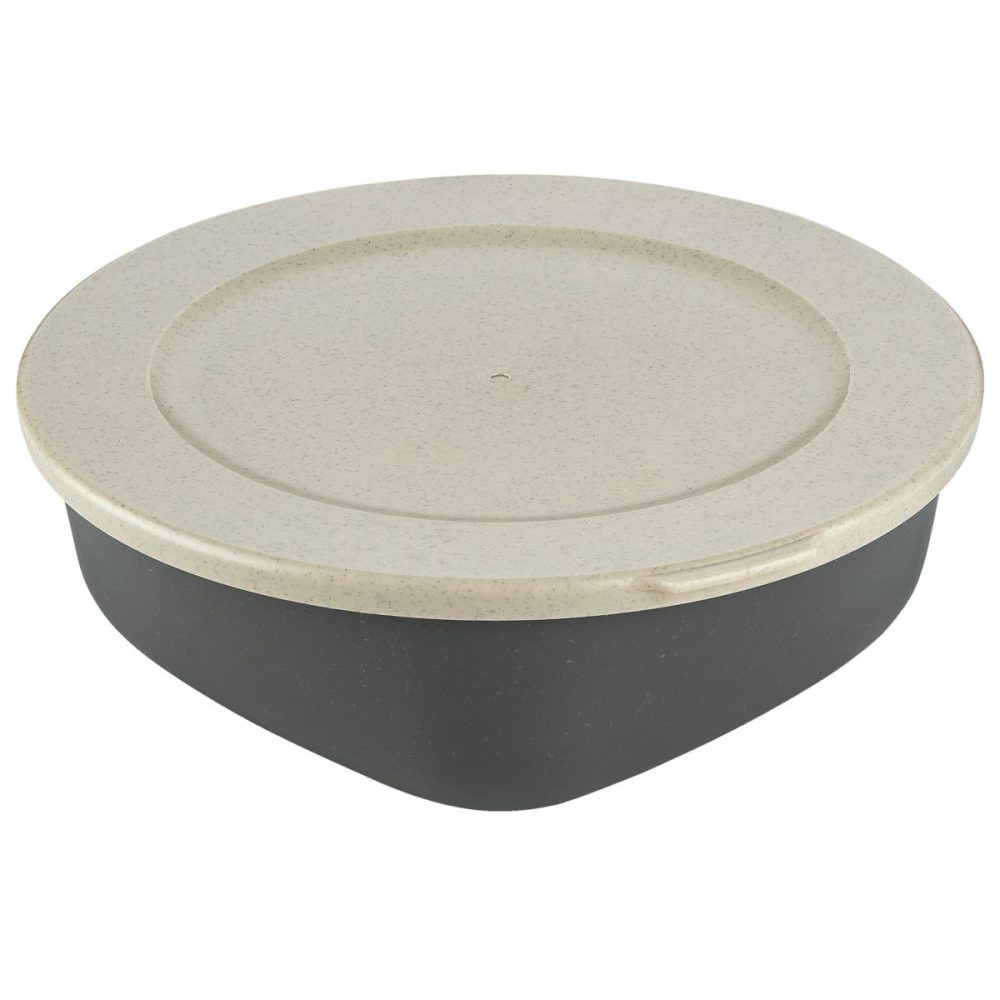 koziol Mehrwegbehälter Connect Box; 1300 ml, 21.3x20.7x7.1 cm (LxBxH); grau; rund; 2 Stück / Pack