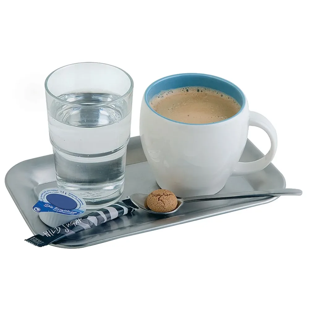 APS Serviertablett KAFFEEHAUS, Edelstahl, eckig, matt; 21.1x12.6x1 cm (LxBxH); silber; rechteckig