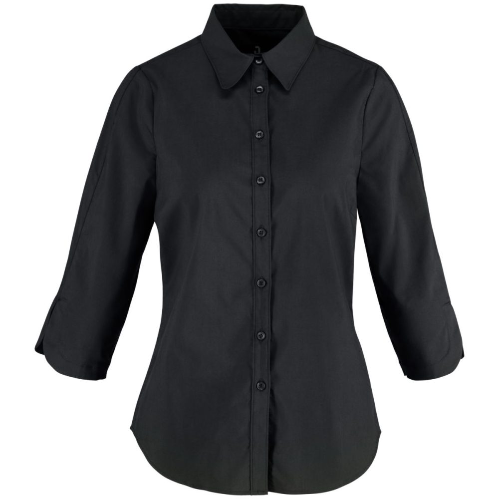 JOBELINE Damen Bluse Porter Dreiviertelarm; Kleidergrösse 38; schwarz