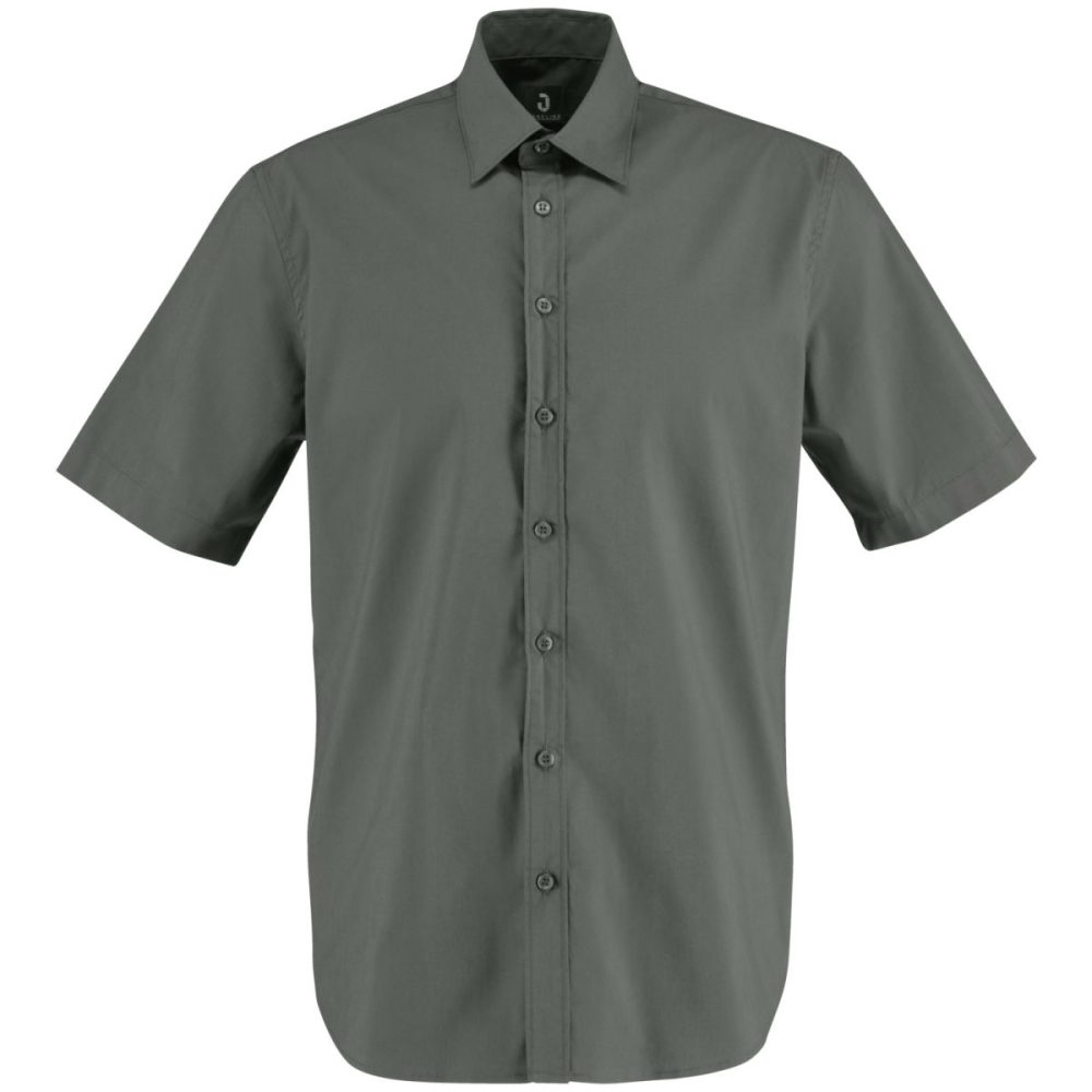 JOBELINE Herren Hemd Porter Kurzarm; Kleidergrösse 37/38; dunkelgrau