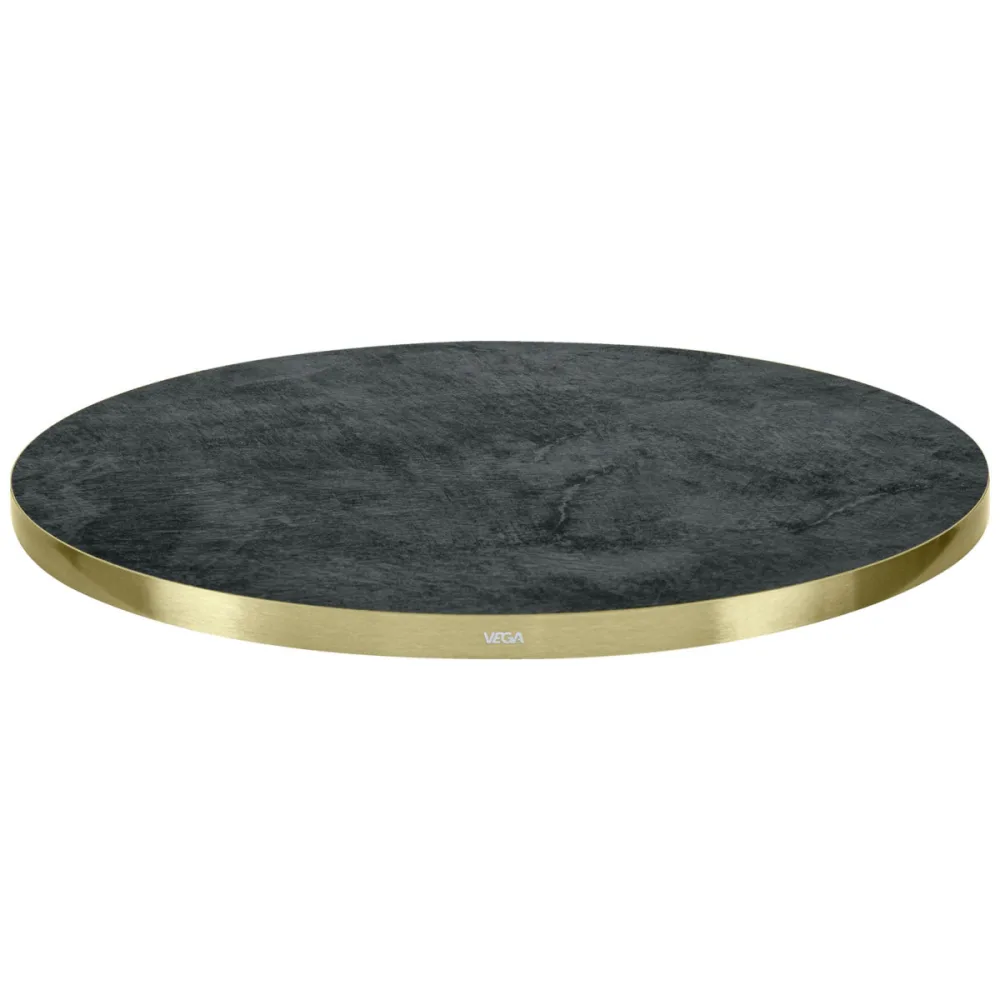 VEGA Indoor-Tischplatte Marvani rund; 60x2.5 cm (ØxH); gold/schwarz; rund