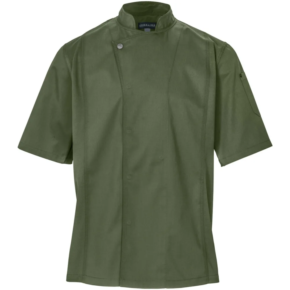 JOBELINE Herren Kochjacke Carter Kurzarm; Kleidergrösse 54; oliv