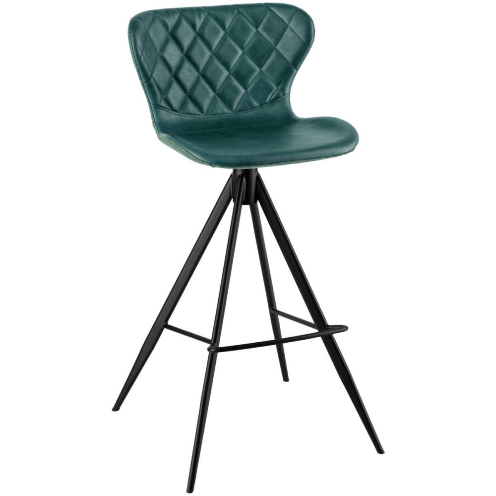 VEGA Barstuhl Kansas; 52.5x50x104 cm (BxTxH); Sitz petrol, Gestell schwarz; 2 Stück / Pack