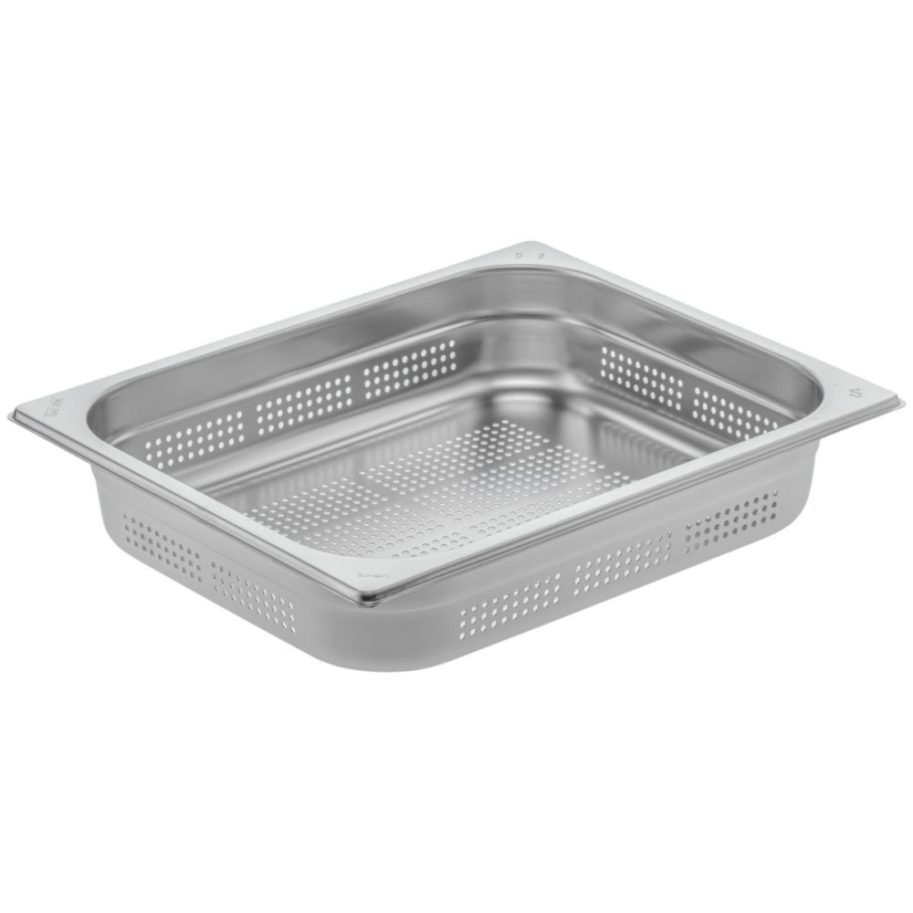 VEGA GN-Behälter Premium gelocht 1/2; GN 1/2, 4000 ml, 32.5x26.5x6.5 cm (LxBxT); silber