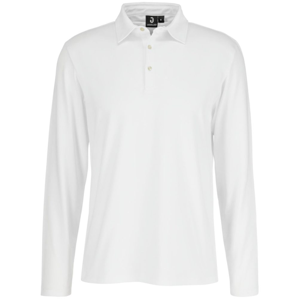 JOBELINE Herren Poloshirt Malme Langarm; Kleidergrösse XL; weiss
