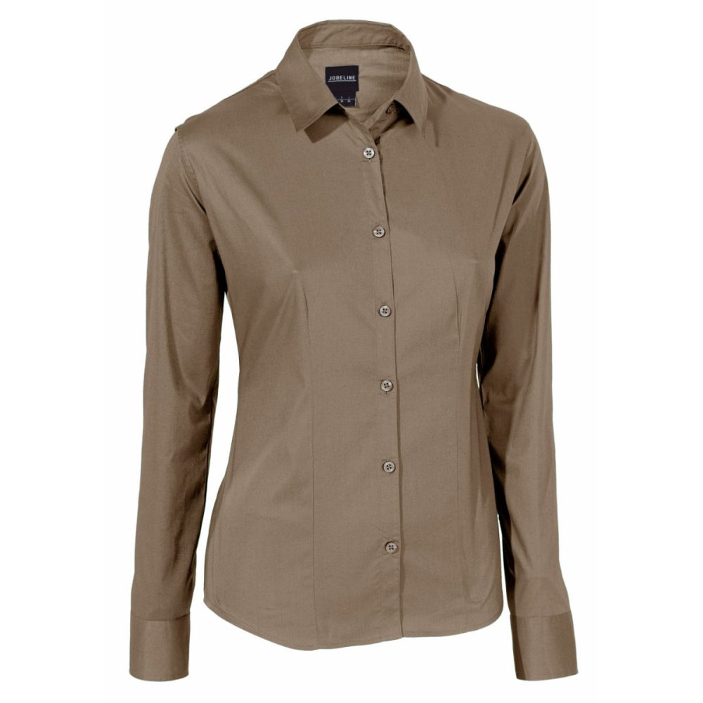 JOBELINE Damen Bluse Cecaria Langarm; Kleidergrösse 48; taupe