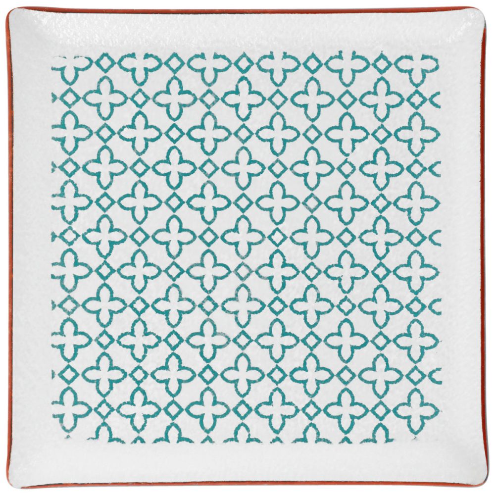 VEGA Glasplatte Isalie; 25x25 cm (LxB); weiss/türkis; quadratisch; 6 Stück / Pack