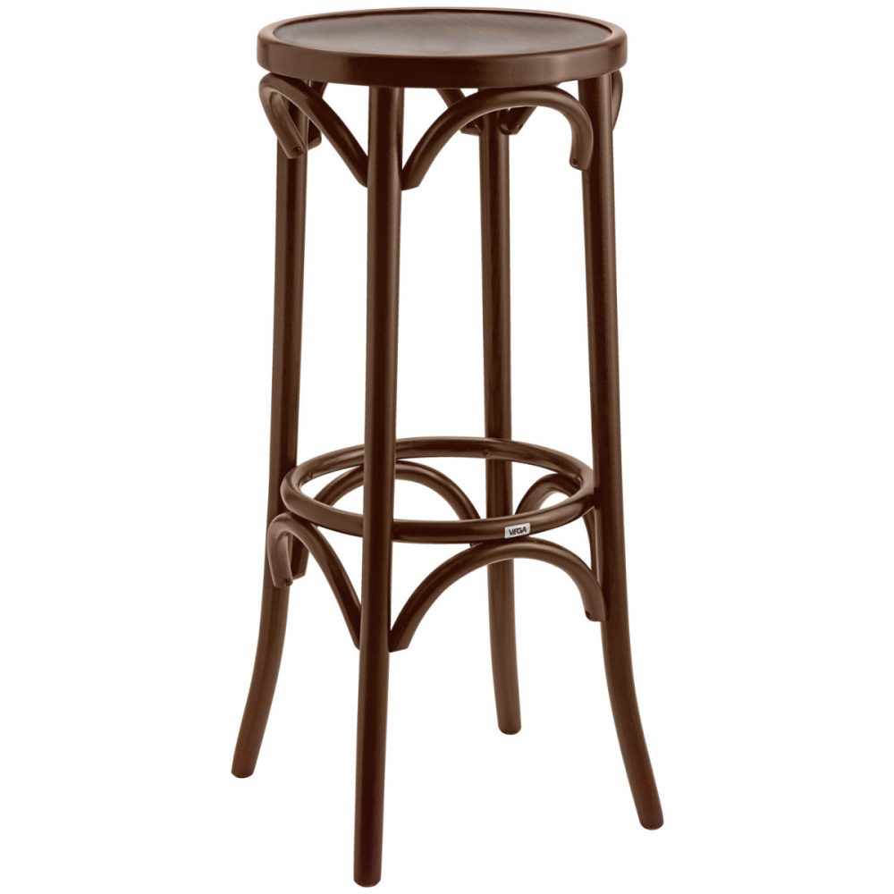 VEGA Barhocker Wilhelm; 37x37x80 cm (BxTxH); Sitz nussbaum, Gestell nussbaum
