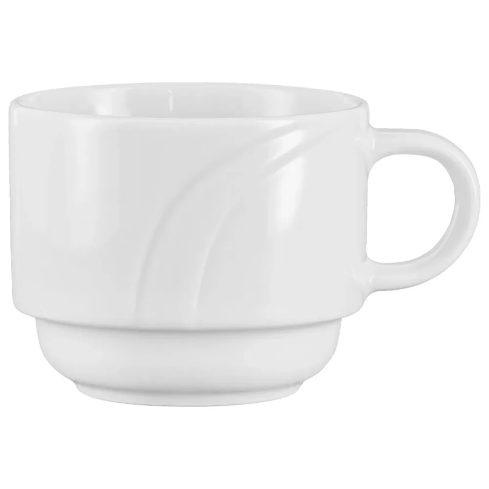 PULSIVA Kaffeetasse Melody; 230 ml, 8x6.7 cm (ØxH); weiss; rund; 6 Stück / Pack