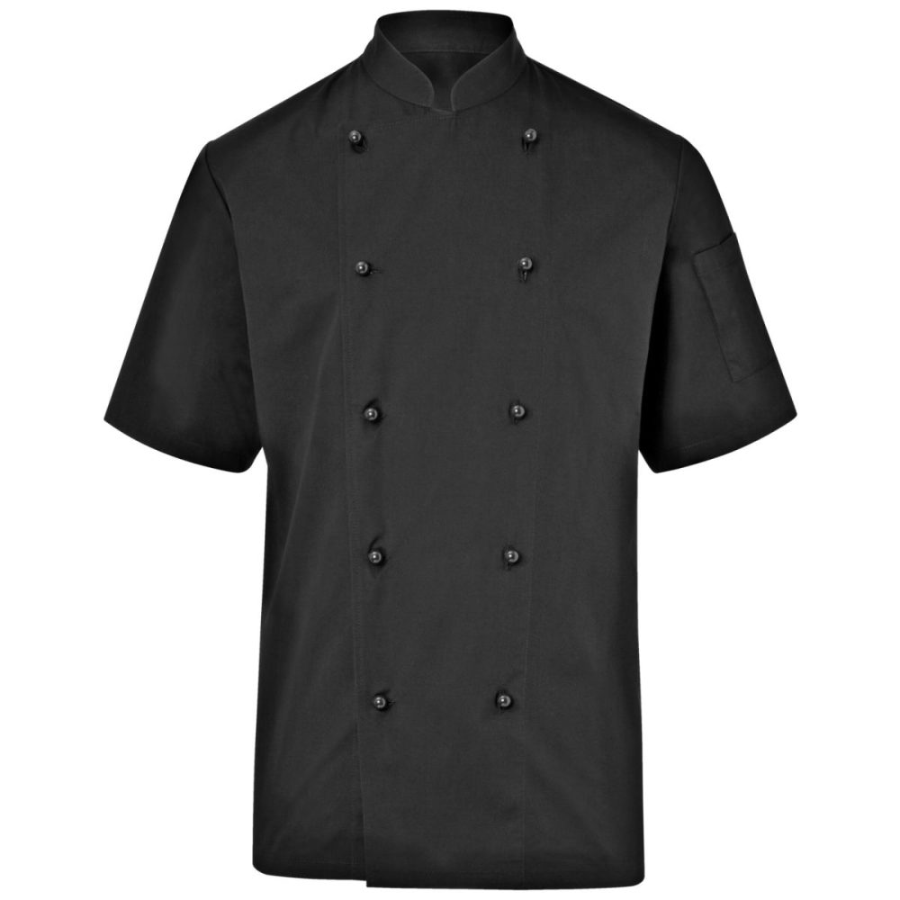 PULSIVA Herrenkochjacke Milan Halbarm; Kleidergrösse 54; schwarz