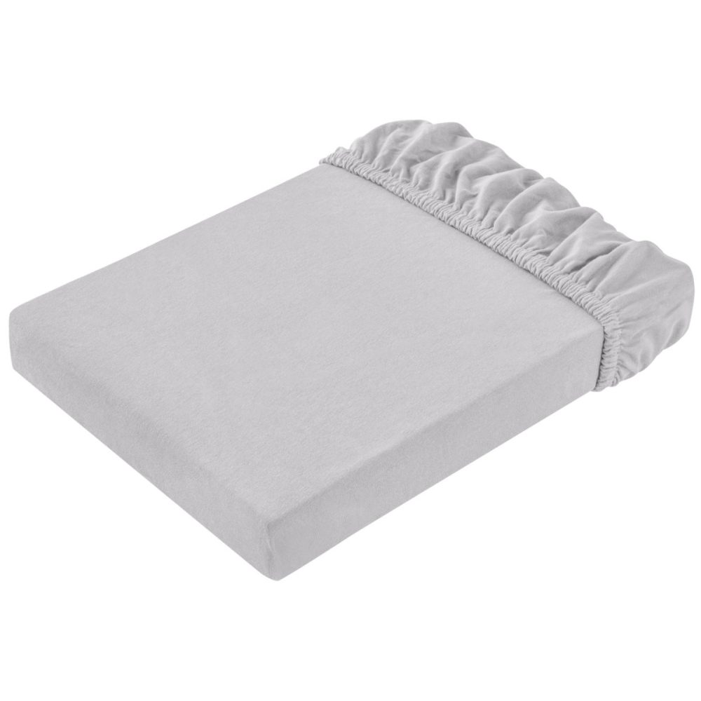 ERWIN M. Spannbettlaken Jersey; 90-100x190-200 cm (BxL); hellgrau; 2 Stück / Pack
