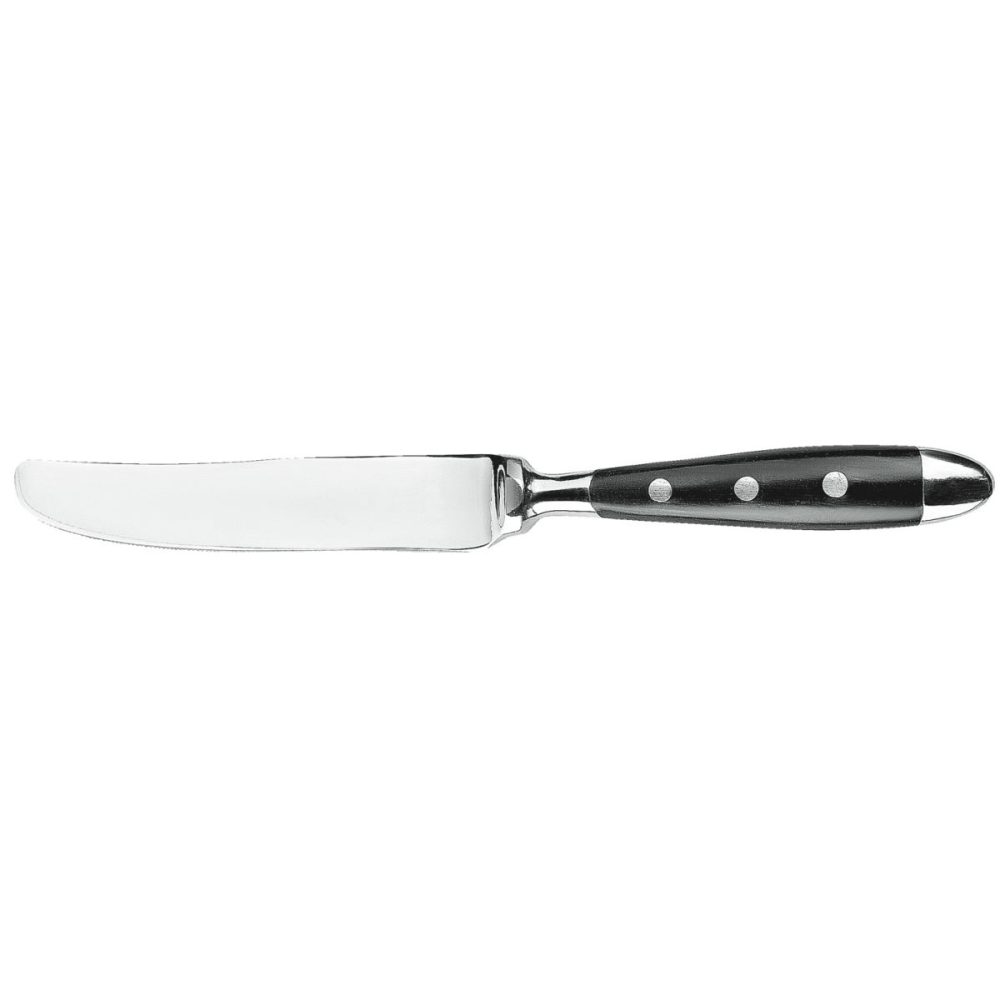 PULSIVA Menümesser Gutshof; 21.4 cm (L); silber, Griff schwarz; 12 Stück / Pack