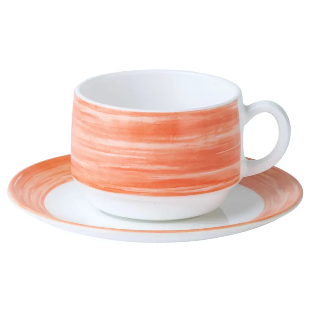 Arcoroc Kaffeetasse Brush; 190 ml, 7.7x5.8 cm (ØxH); orange; rund; 12 Stück / Pack