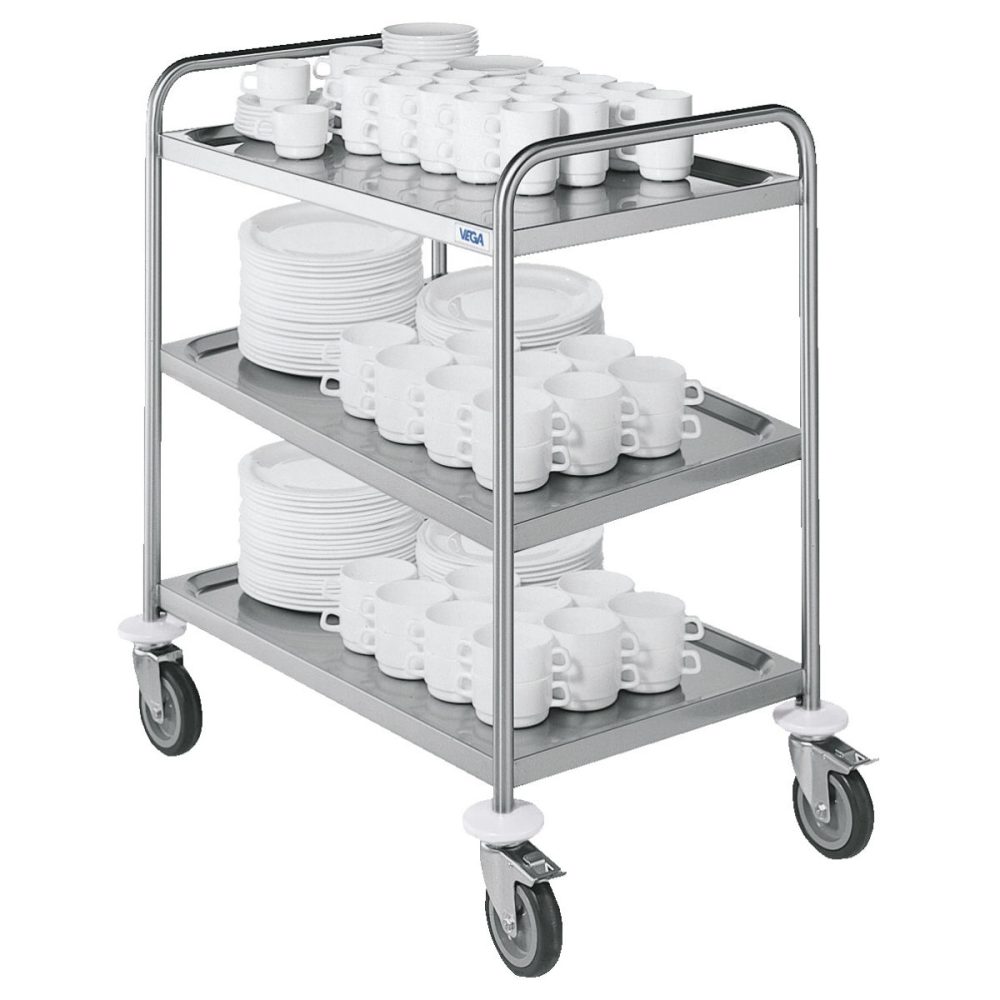 VEGA Servierwagen Serve 3 Böden Gr. L; 103x53x94.5 cm (BxTxH); silber