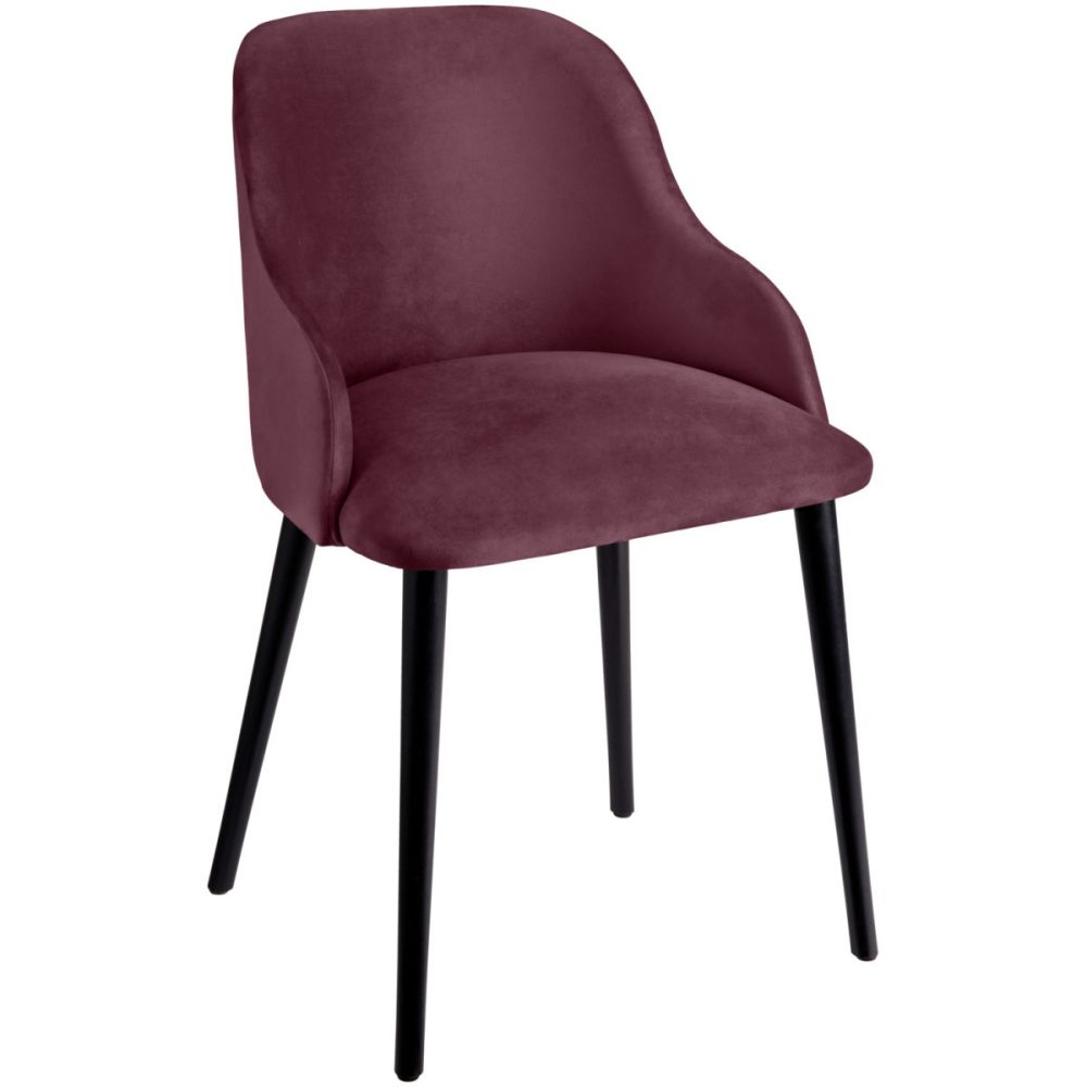 VEGA Polsterstuhl Almonda Samt; 54x64x77.5 cm (BxTxH); Sitz violett, Gestell schwarz