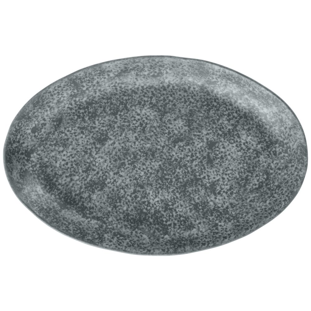 VEGA Platte Arona oval; 35x23.2x3.6 cm (LxBxH); anthrazit; oval; 2 Stück / Pack