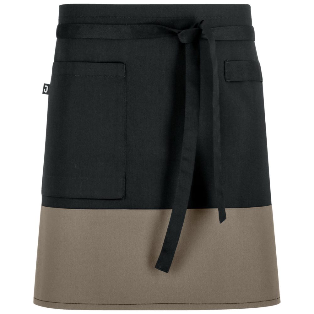 JOBELINE Schürze Bicolor 45x80 cm (LxB); 45x80 cm (LxB); schwarz/taupe