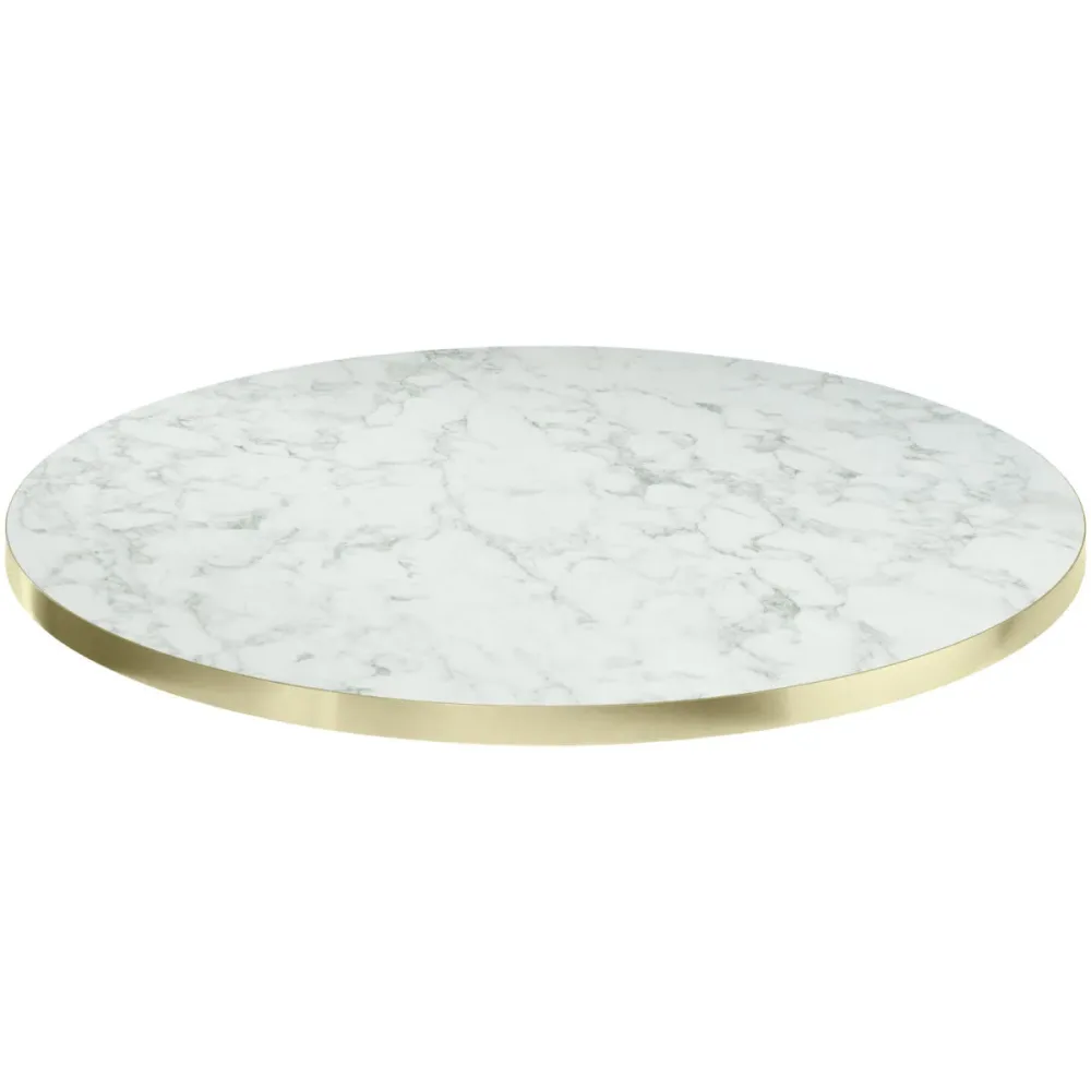 VEGA Indoor-Tischplatte Marvani rund; 80x2.5 cm (ØxH); gold/weiss/marmoriert; rund