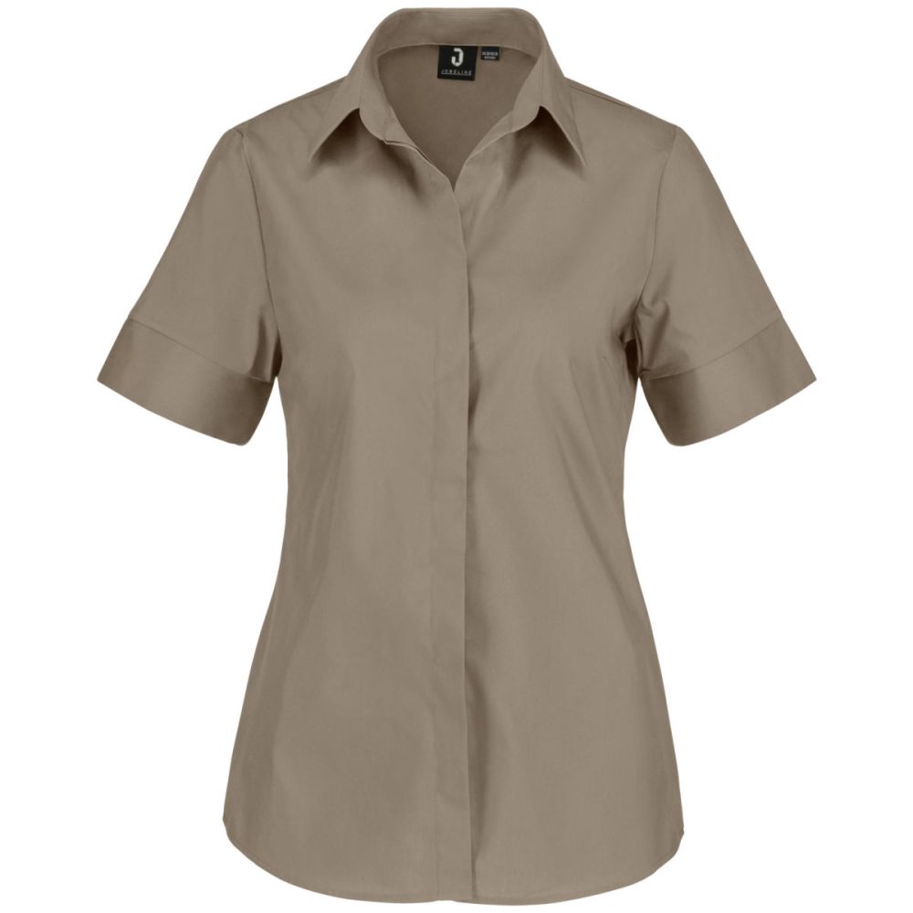 JOBELINE Damen Bluse Fiore Kurzarm; Kleidergrösse 36; taupe