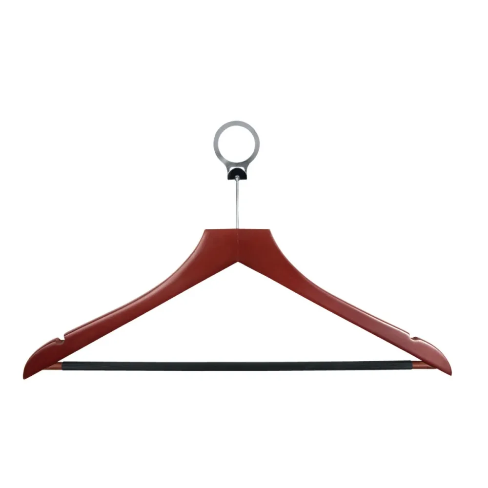 PULSIVA Hotel Kleiderbügel Cimbrio; 44.5x27 cm (LxH); mahagoni; 12 Stück / Pack
