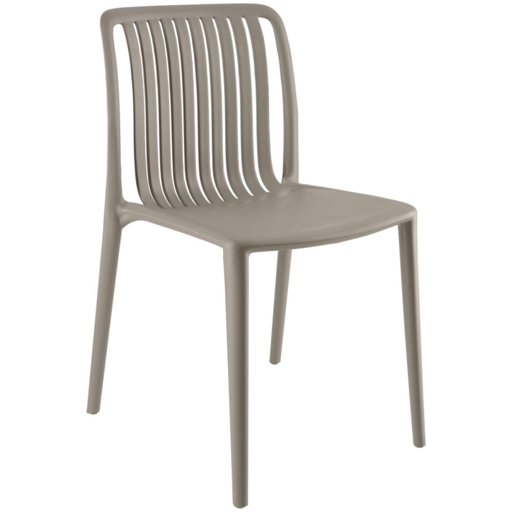 PULSIVA Kunststoffstuhl Tavira; 50x52.5x77 cm (BxTxH); taupe; 2 Stück / Pack