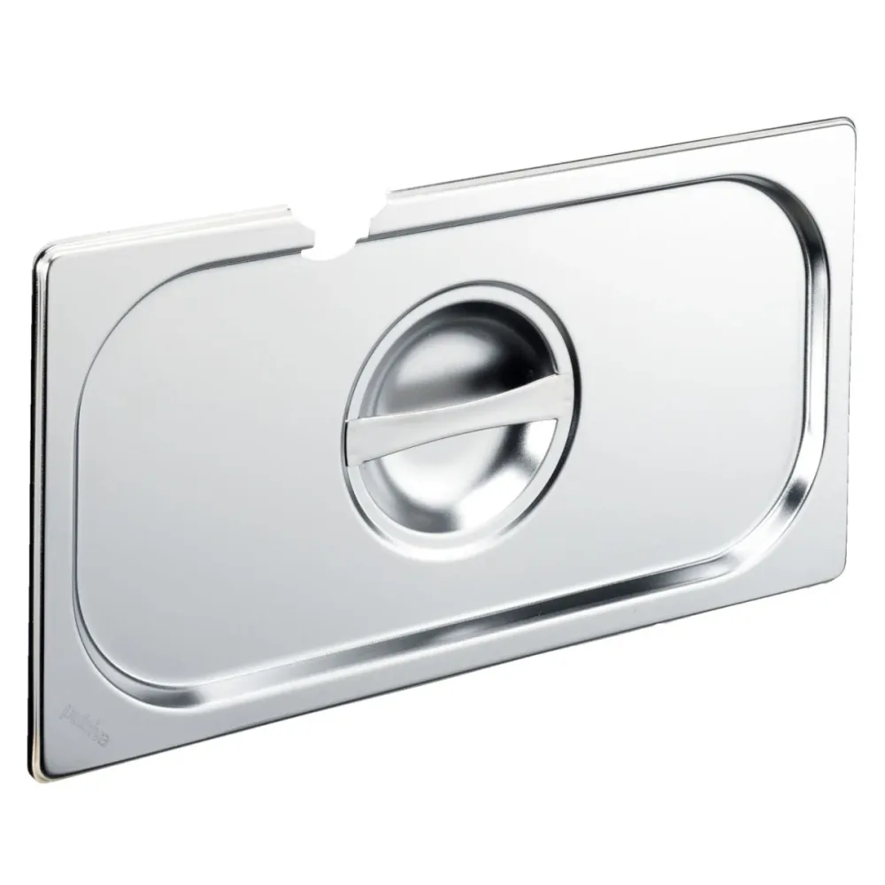 PULSIVA GN-Deckel 1/3 Basic mit Löffelaussparung; GN 1/3, 32.5x17.6 cm (LxB); silber