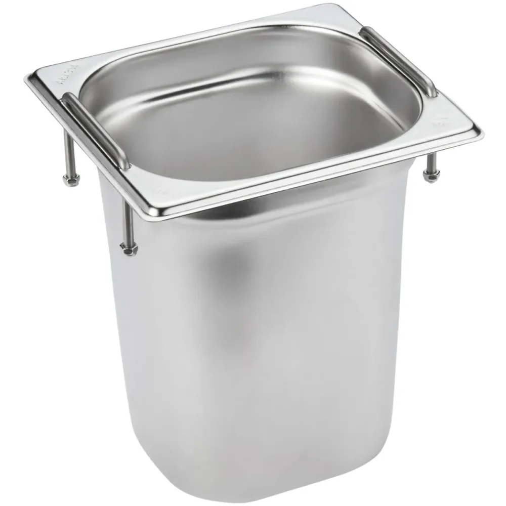 VEGA GN-Behälter Premium Fallgriff 1/6; GN 1/6, 4300 ml, 17.5x16x20 cm (LxBxT); silber