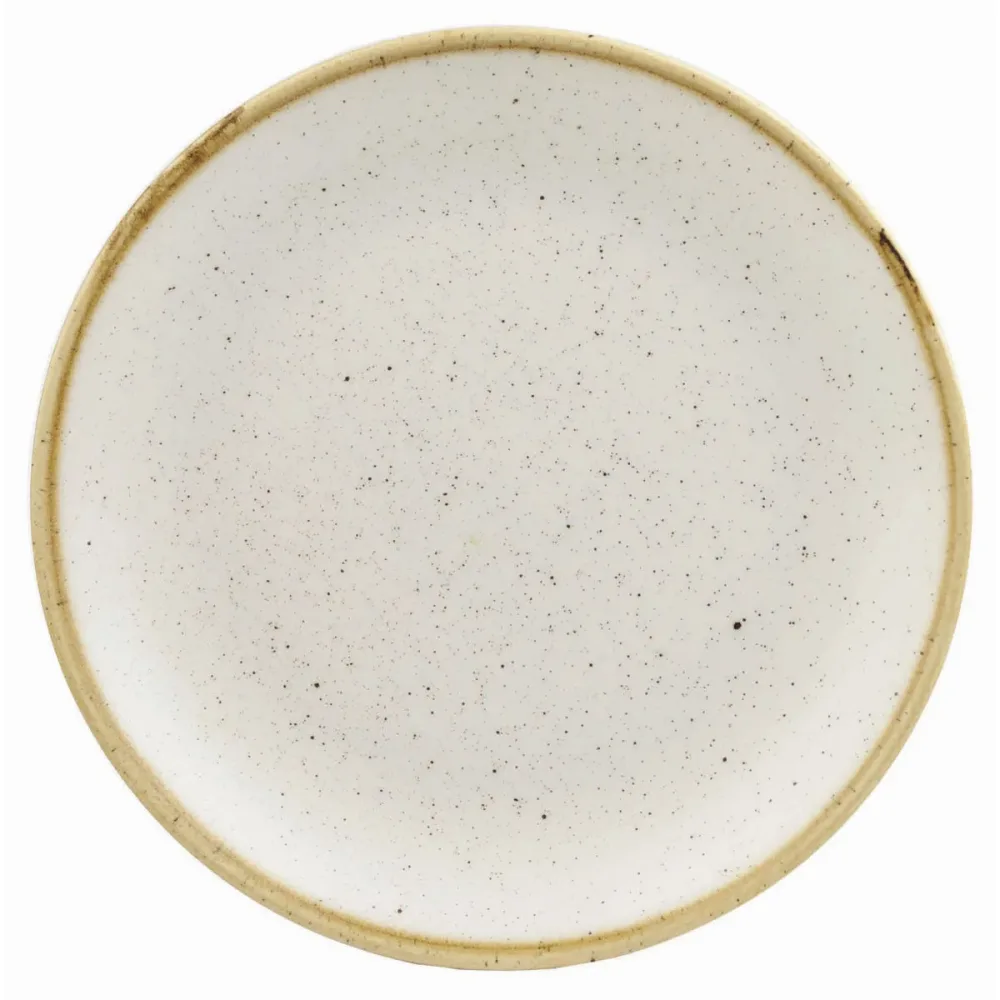 Churchill Teller flach Stonecast Barley White Coupe; 16.5 cm (Ø); weiss/braun; rund; 12 Stück / Pack