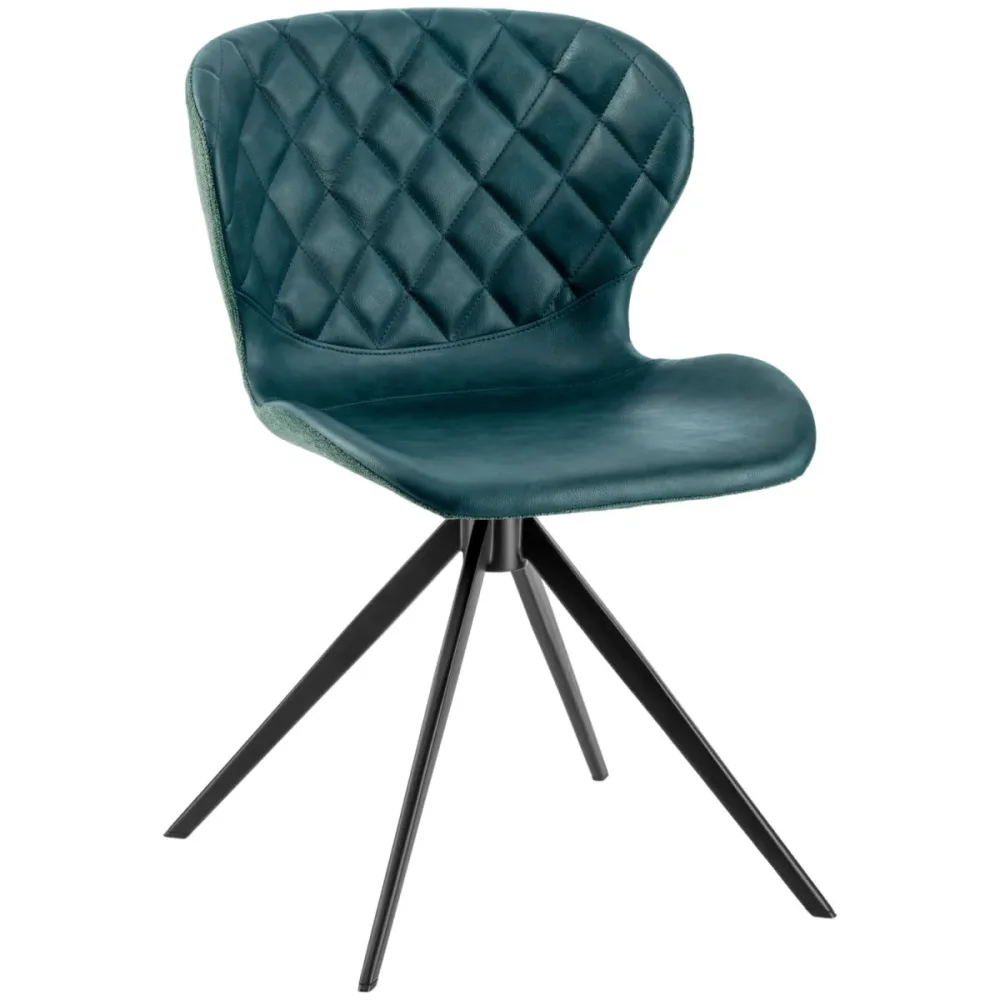 VEGA Schalenstuhl Kansas; 49x56x78 cm (BxTxH); Sitz petrol, Gestell schwarz; 2 Stück / Pack