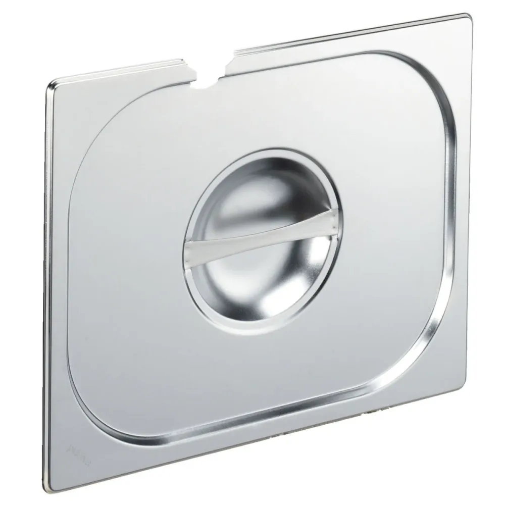 PULSIVA GN-Deckel 1/2 Basic mit Löffelaussparung; GN 1/2, 32.5x26.5 cm (LxB); silber