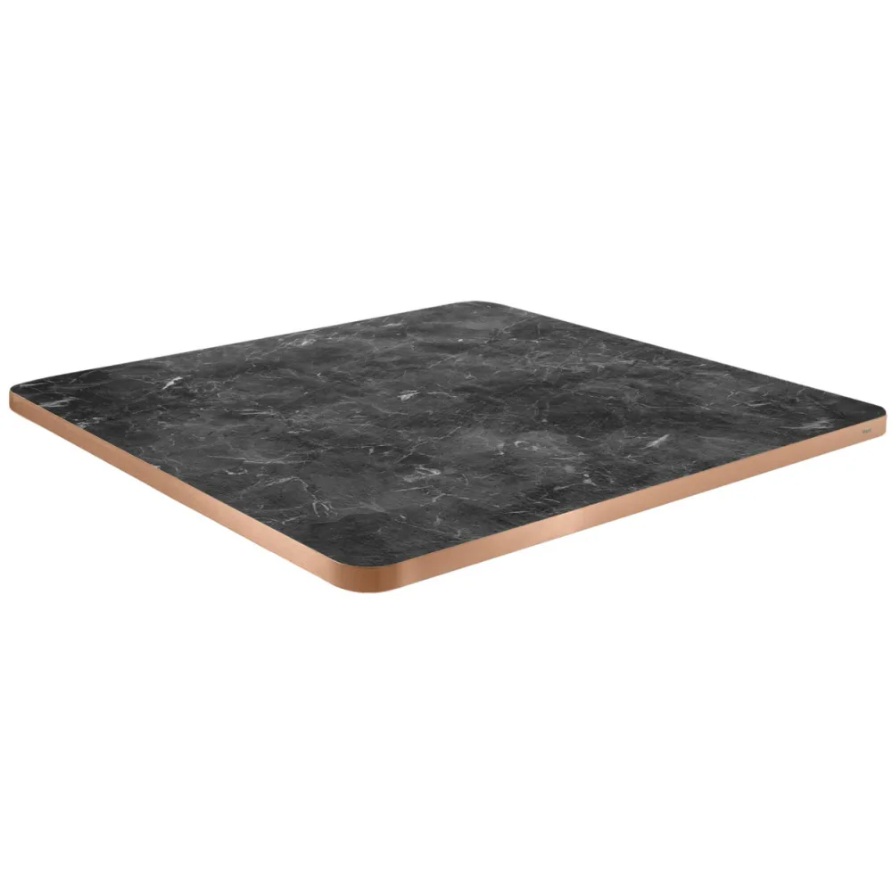 VEGA Indoor-Tischplatte Marvani quadratisch; 60x60x2.5 cm (LxBxH); kupfer/schwarz/marmoriert; quadratisch