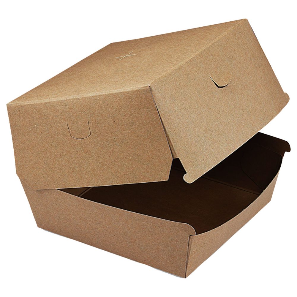 WIMEX Burgerbox mit Fettbarriere; 13.5x13.5x10 cm (LxBxH); braun; 50 Stück / Pack