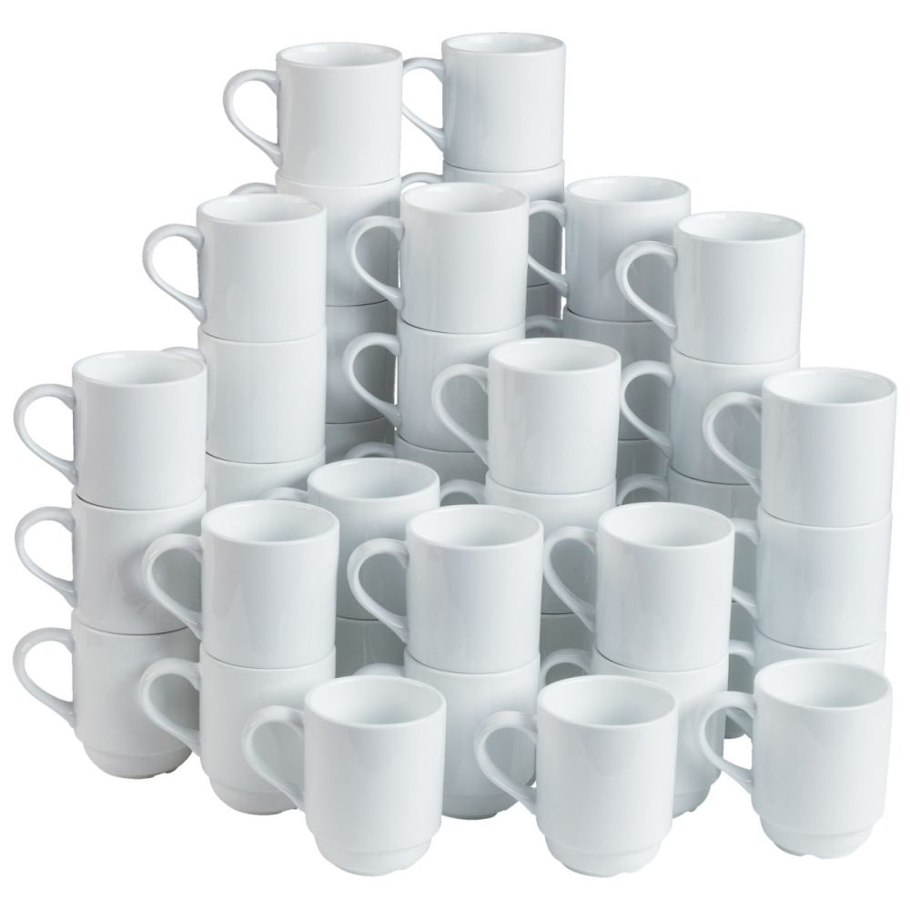 PULSIVA Vorteilspack Kaffeebecher Yari 48-teilig; 250 ml, 7.4x9.2 cm (ØxH); weiss; rund; 48 Stück / Pack