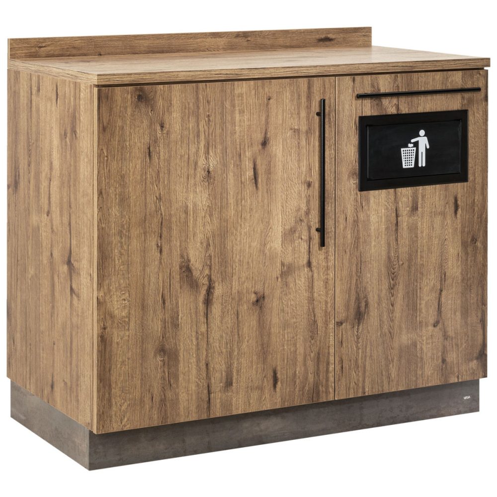 VEGA Servicestation Baristo Basic, mit Abfallsystem; 110x61x99.5 cm (BxTxH); eiche antik, Griff schwarz