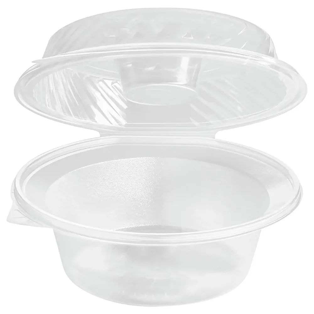 WIMEX Salatschale mit Dipfach im Domdeckel; 2100 ml, 21.5x10.5 cm (ØxH); transparent; 25 Stück / Pack