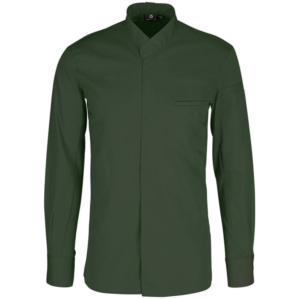 JOBELINE Herren Kochjacke Marco Langarm; Kleidergrösse 54; dunkeloliv