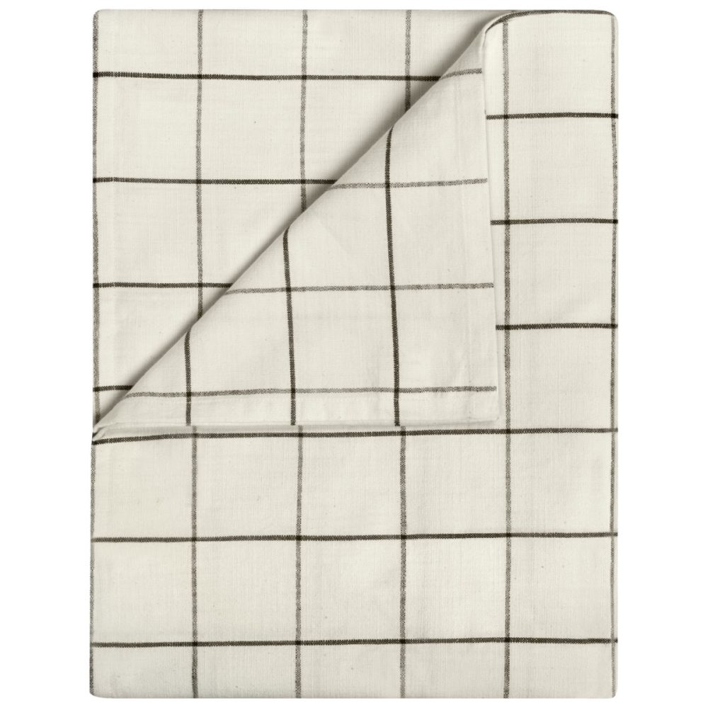 ERWIN M. Tischdecke Skan gross kariert; 130x170 cm (BxL); cremeweiss/anthrazit; rechteckig