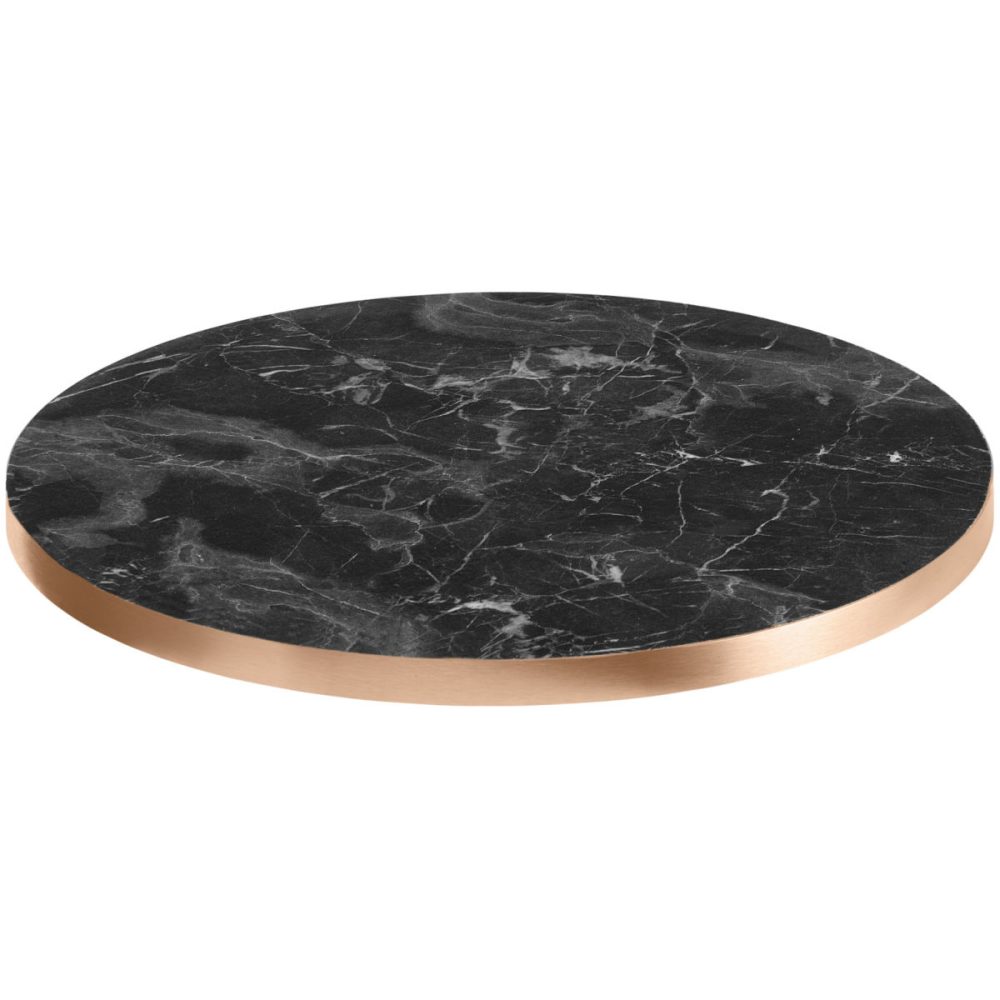 VEGA Indoor-Tischplatte Marvani rund; 60x2.5 cm (ØxH); kupfer/schwarz/marmoriert; rund