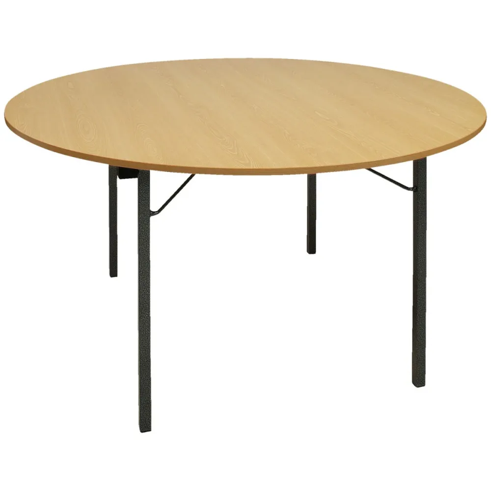 PULSIVA Bankett Tisch rund; 74x150 cm (HxØ); Platte buche natur, Gestell grau; rund