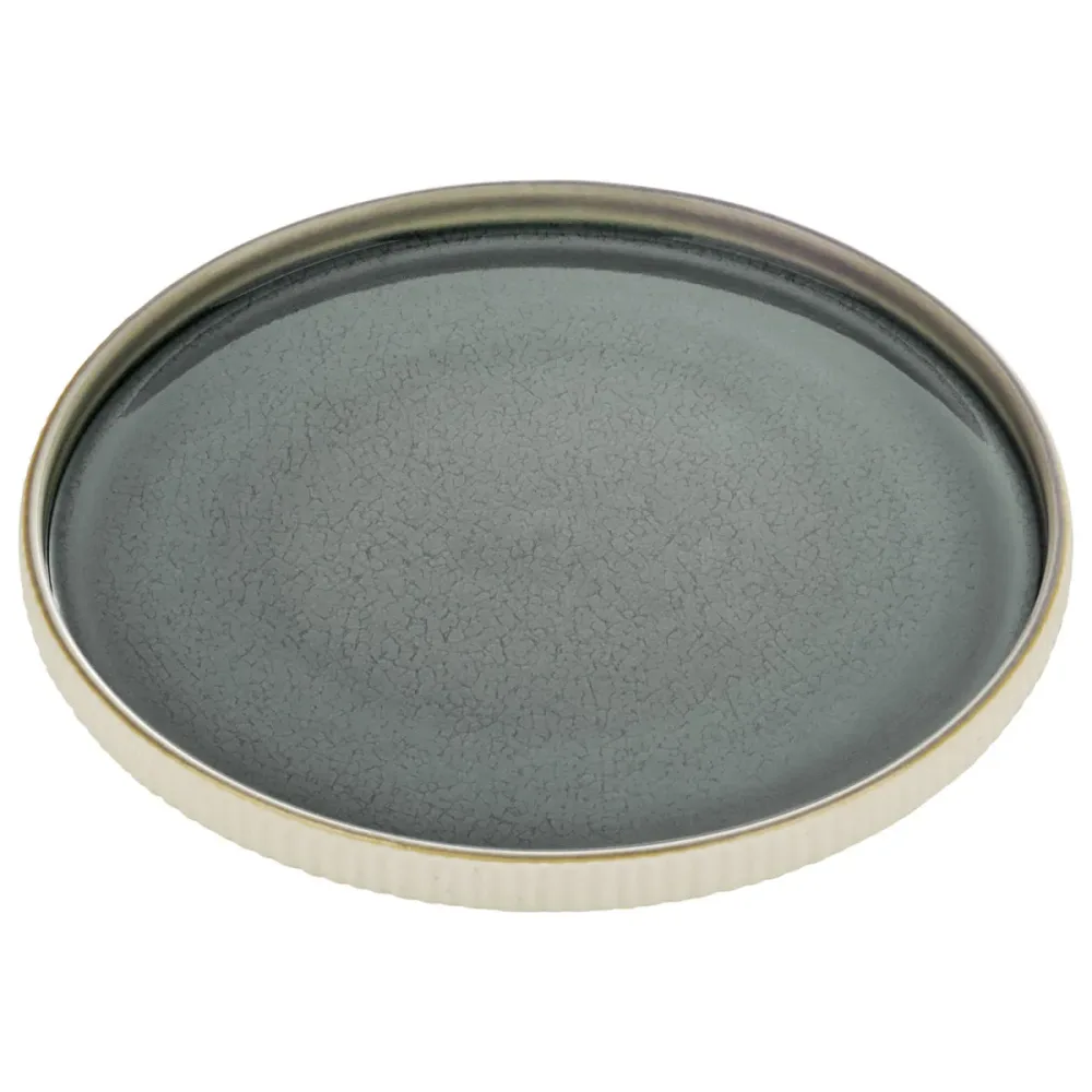 Playground Teller flach Nara Relief; 21x2.5 cm (ØxH); grau; rund; 6 Stück / Pack