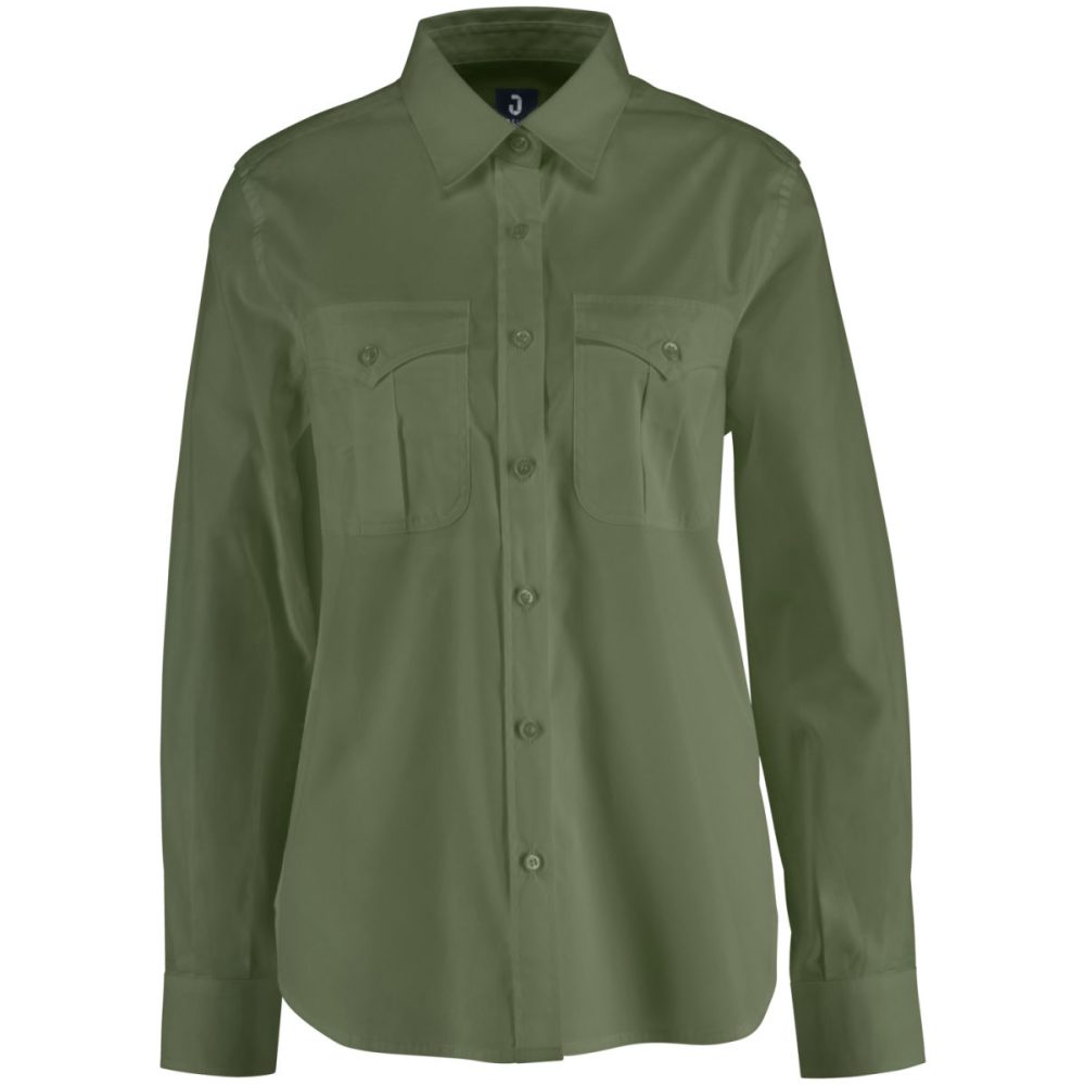 JOBELINE Damen Bluse Marlon Langarm; Kleidergrösse 46; oliv