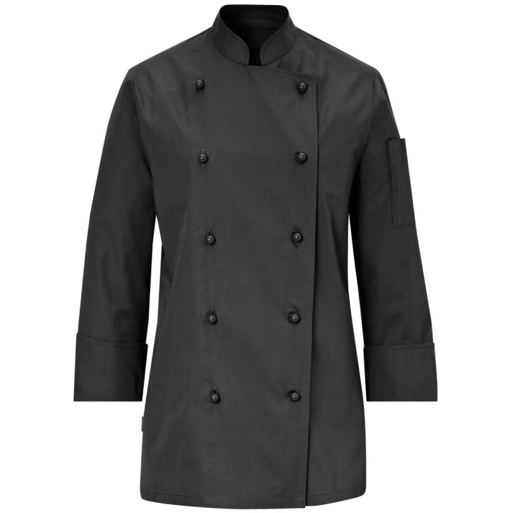 PULSIVA Damenkochjacke Milan Langarm; Kleidergrösse 36; schwarz