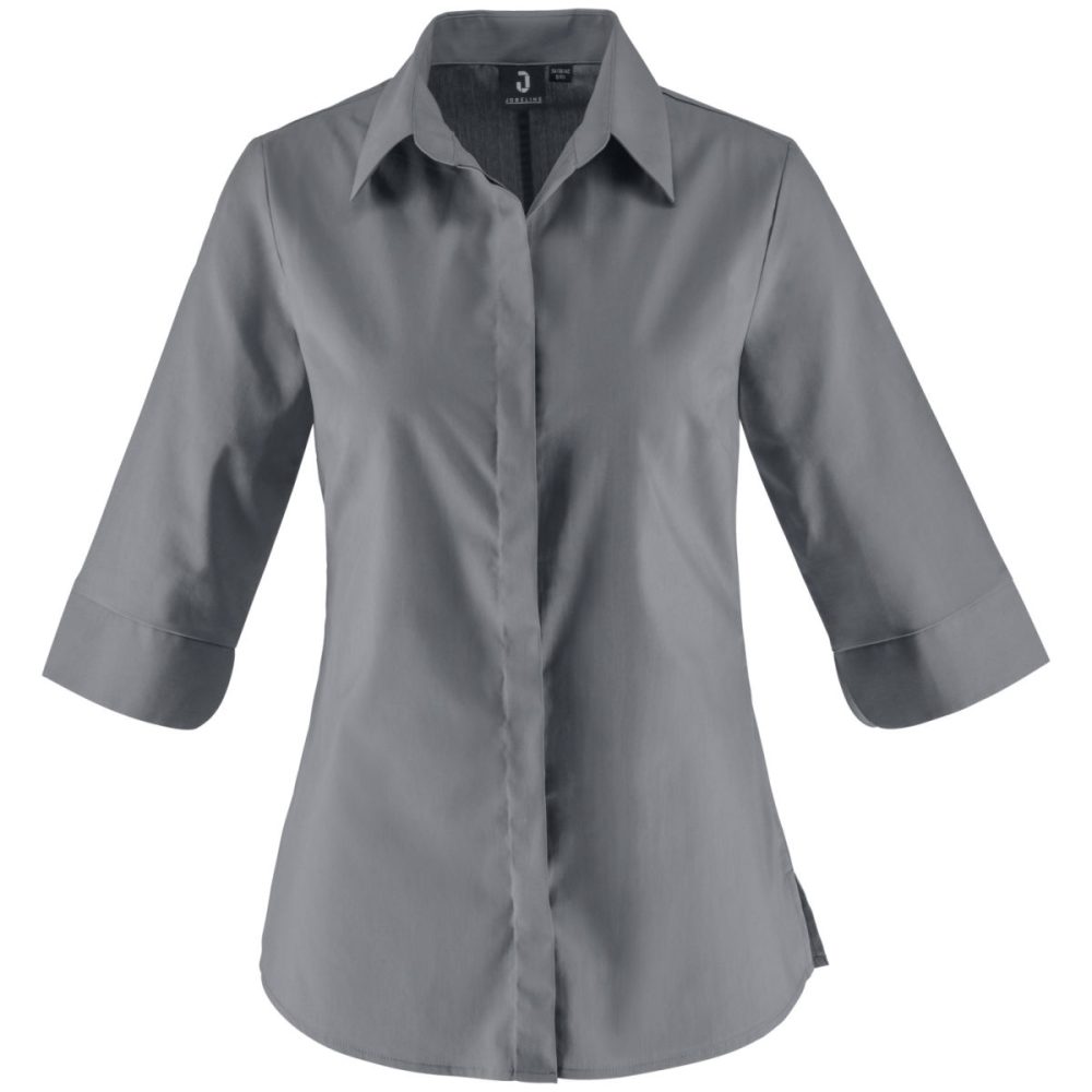 JOBELINE Damen Bluse Fiore Dreiviertelarm; Kleidergrösse 44; grau