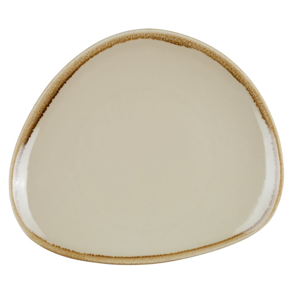 PULSIVA Teller Glaze 2.0 flach, dreieckig; 16.5x14.5x2 cm (LxBxH); sand; dreieckig; 6 Stück / Pack