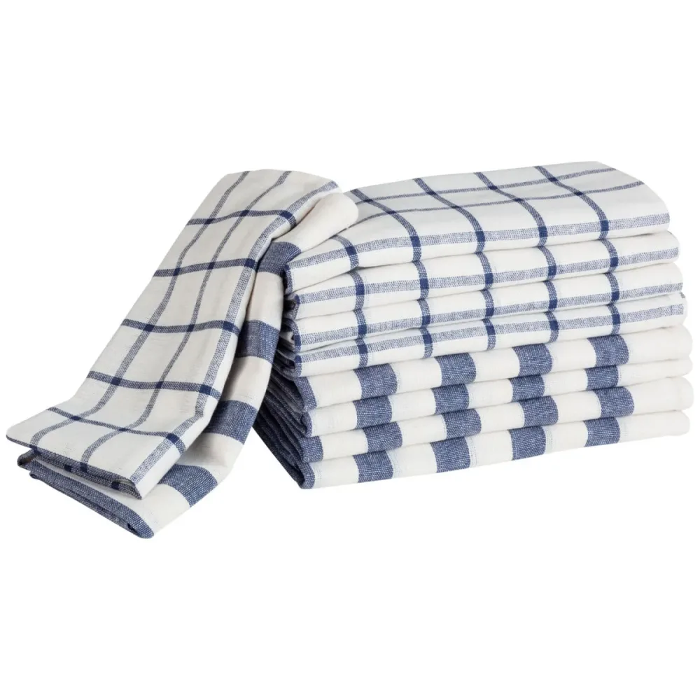 PULSIVA Geschirrtücher Oland; 50x70 cm (BxL); blau/weiss; rechteckig; 10 Stück / Pack
