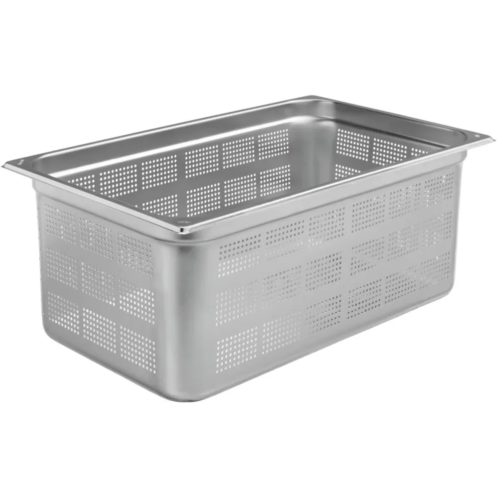 VEGA GN-Behälter Premium gelocht 1/1; GN 1/1, 27800 ml, 53x32.5x20 cm (LxBxT); silber