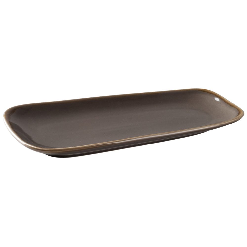 PULSIVA Servierplatte Glaze 2.0; 33.5x17x4 cm (LxBxH); grau; rechteckig; 4 Stück / Pack