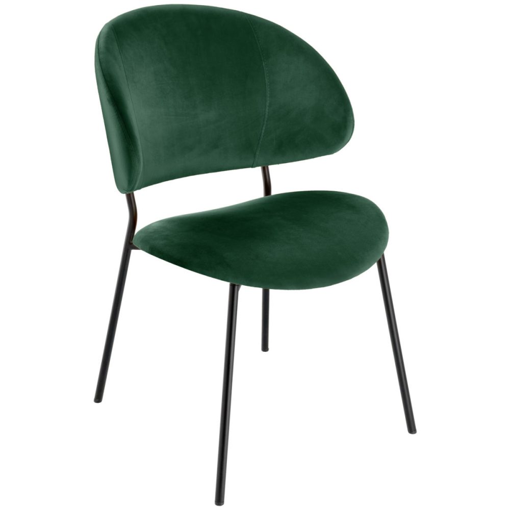 VEGA Polsterstuhl Lindo Samt; 55x65x85 cm (BxTxH); Sitz tannengrün, Gestell schwarz